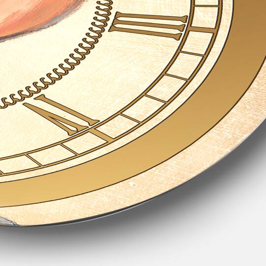 Designart 'Glam Sparkling Rose Wine Glam Wall Clock